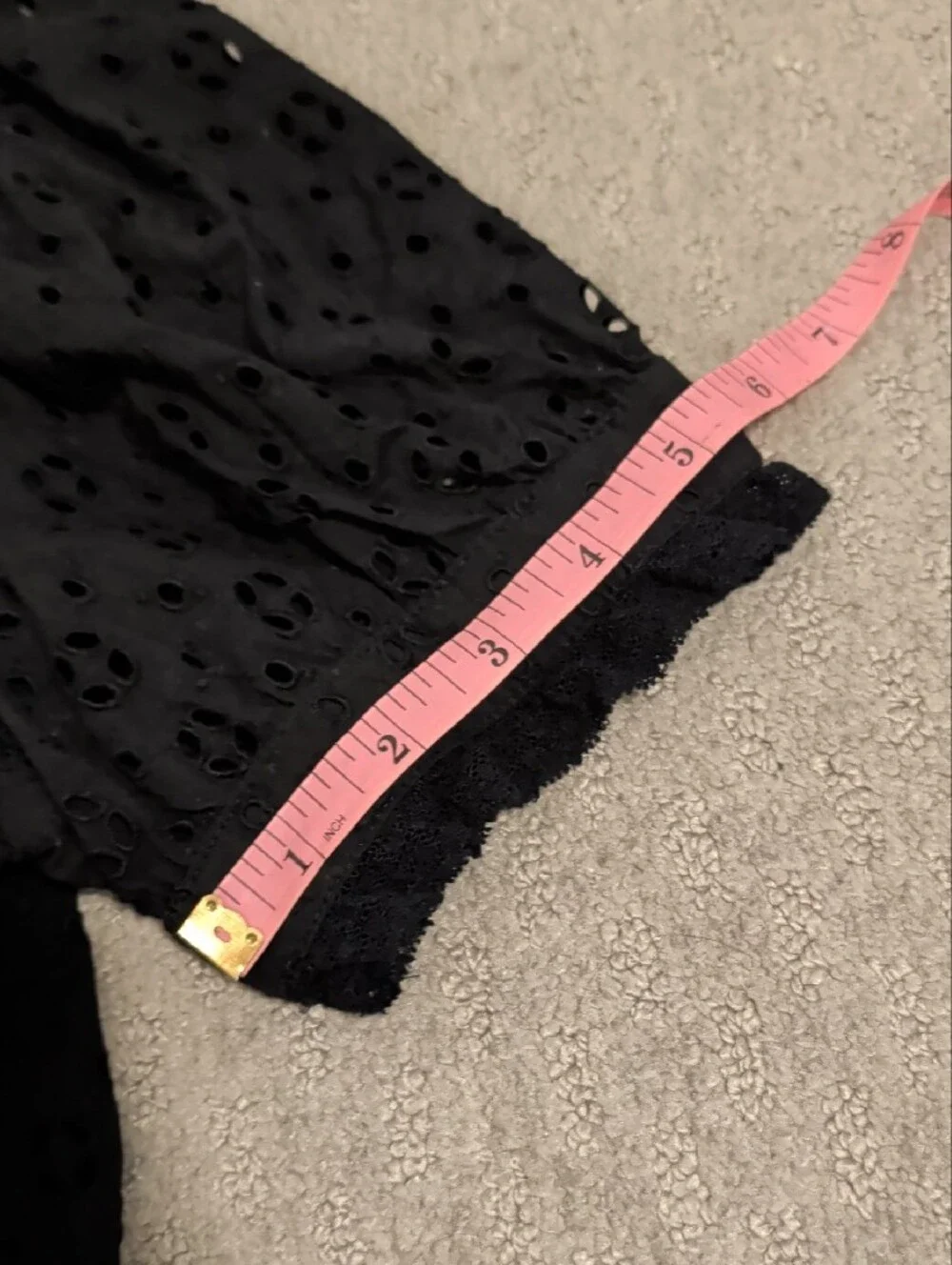 J. Crew Black Eyelet Puff-Sleeve Cropped Blouse